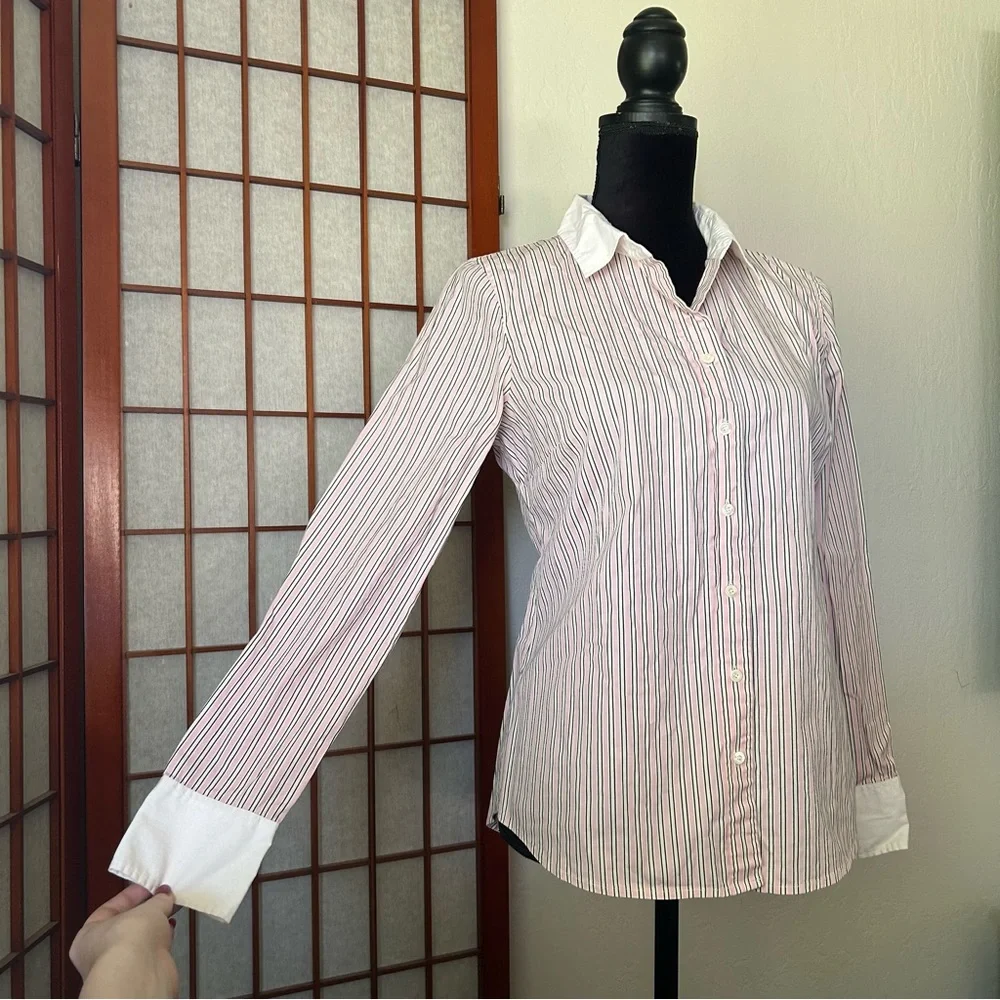 Pink Pinstripe J. Crew Button Up - Picture 7 of 17